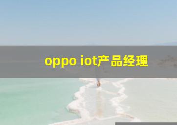 oppo iot产品经理